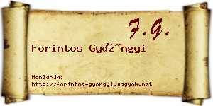 Forintos Gyöngyi névjegykártya